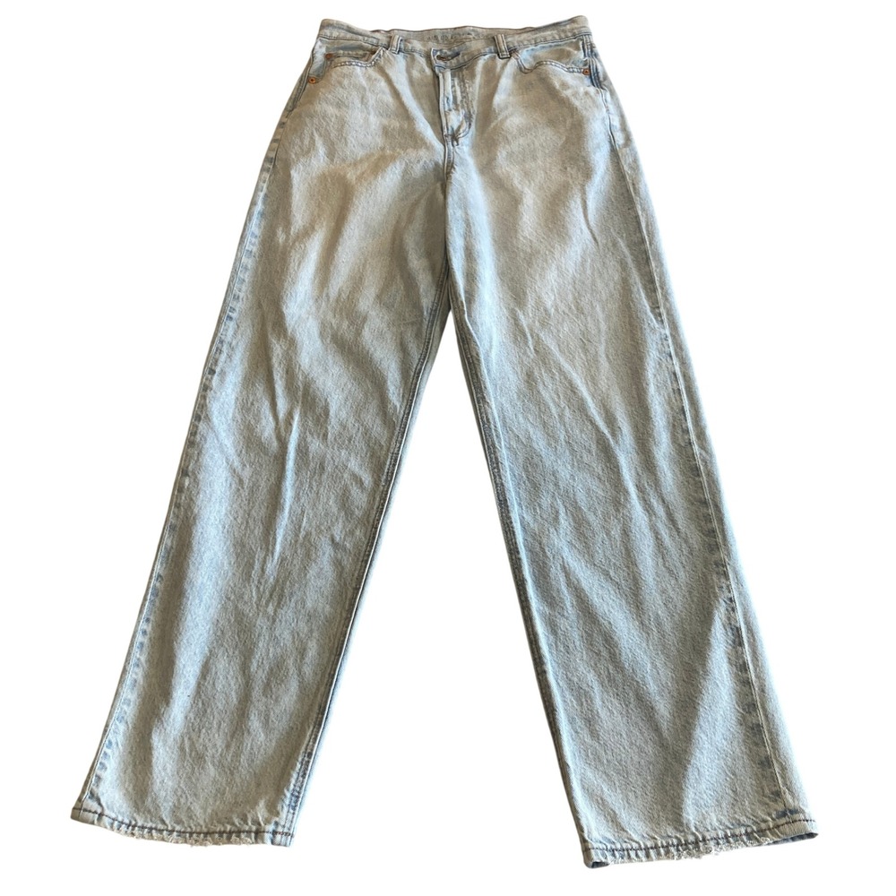 American Eagle Jeans Women 10 (29x31) Highest Rise Baggy‎ Straight Light Wash